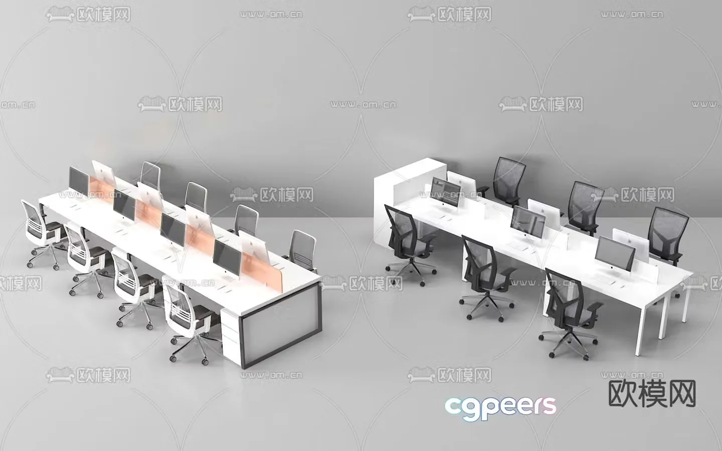 Office desk and chair 3d model