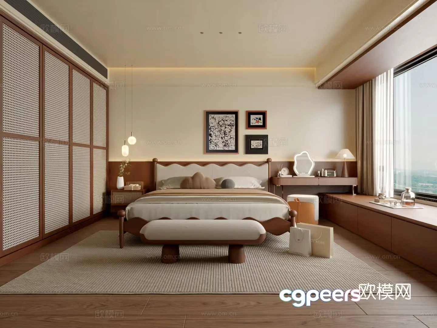 Wasabi Middle Style Bedroom 3D Model