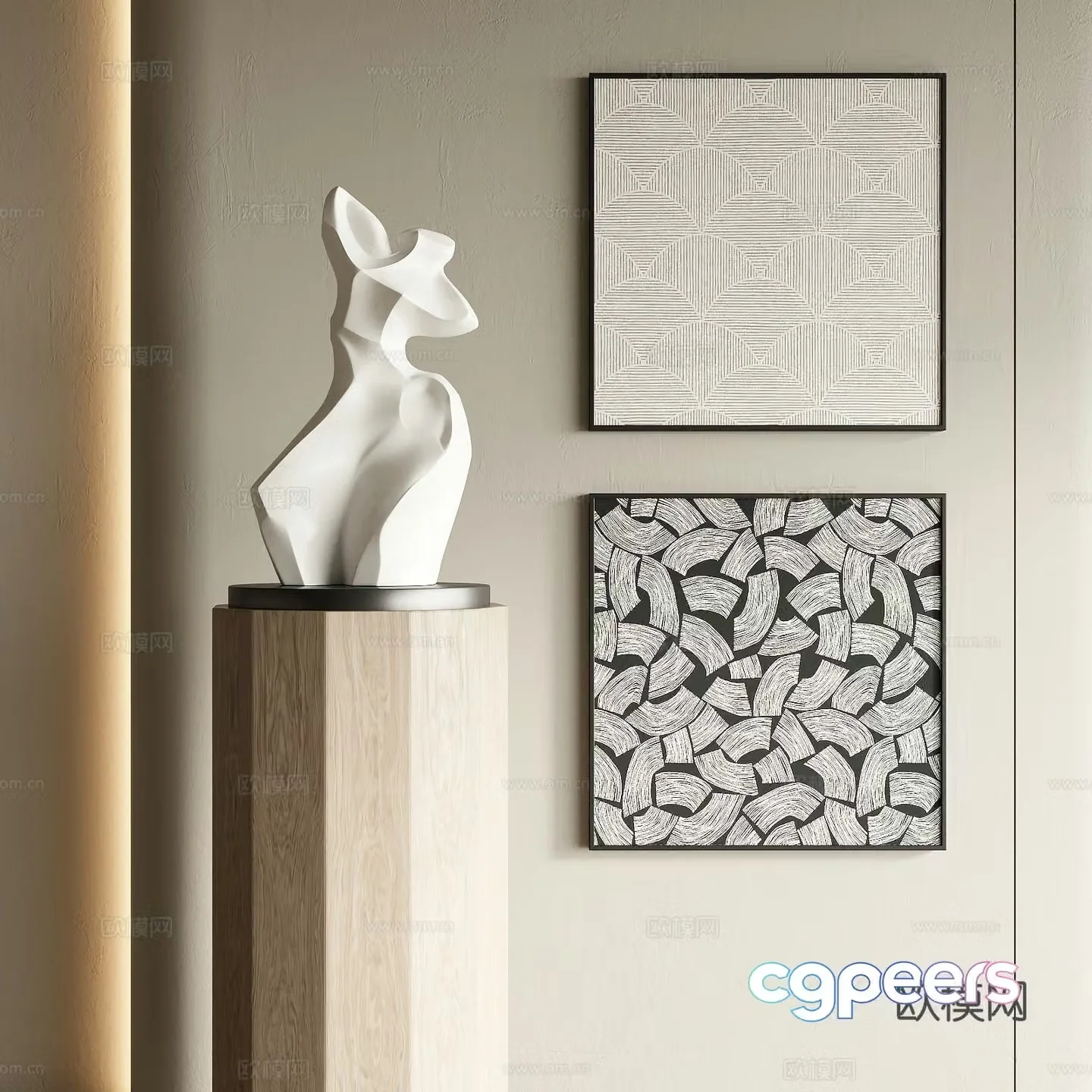 Wasabi wind decorative painting 3d model