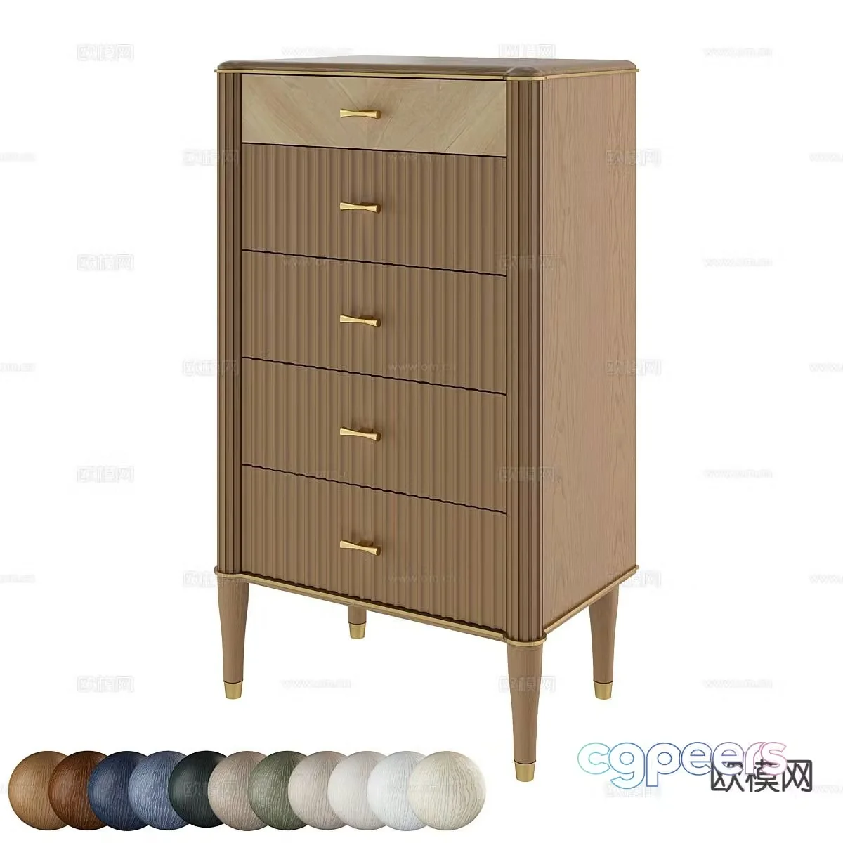 Nordic chest of drawers chest of drawers side cabinet 3D model