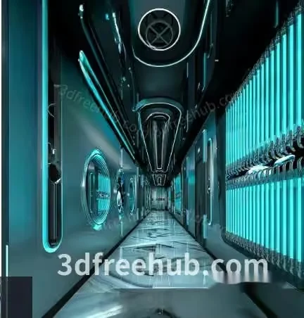 A Futuristic Hallway 3D Model – 18949 – VRAY Render