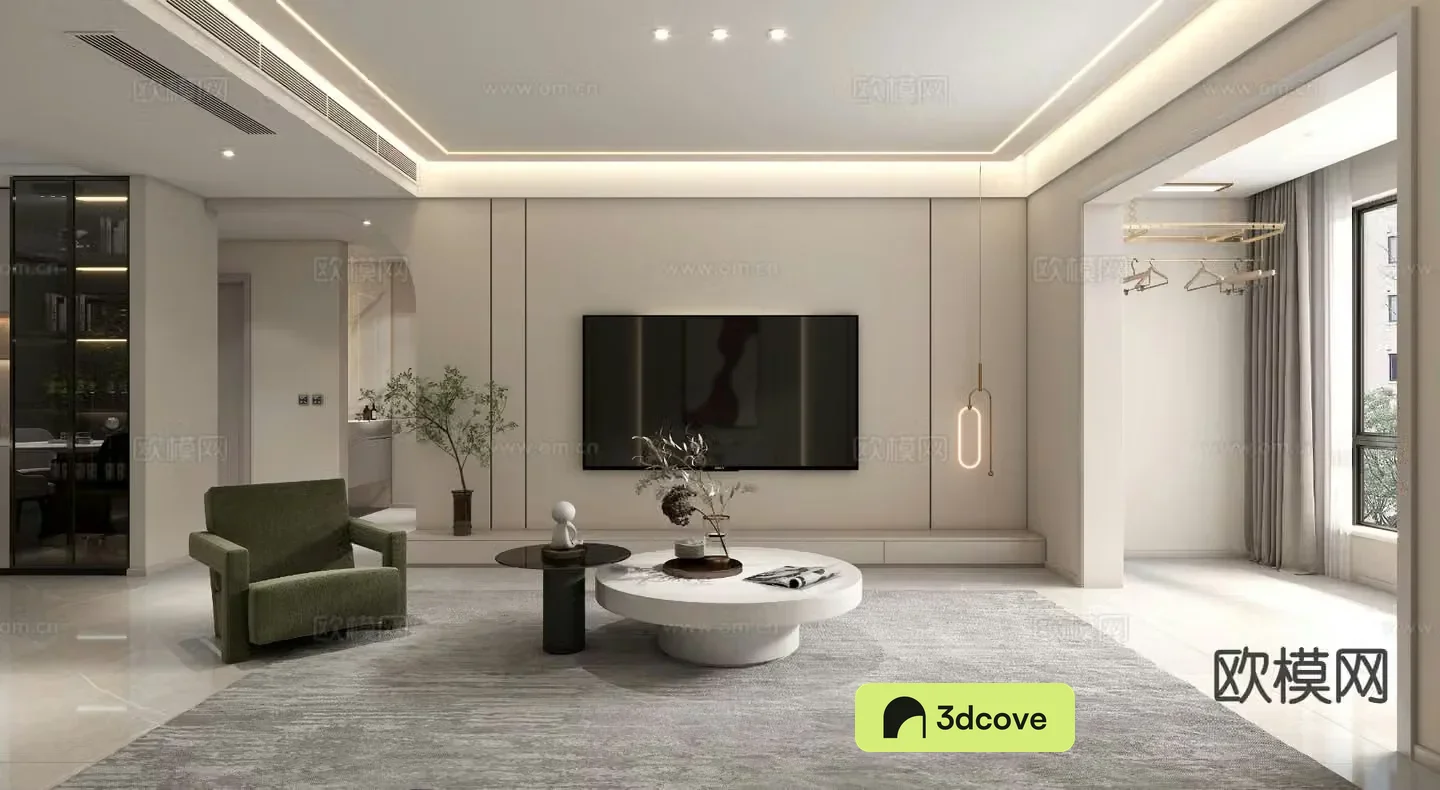 Modern living room kitchen