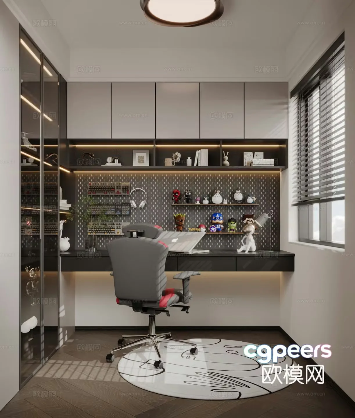 Modern study villa study 3d model