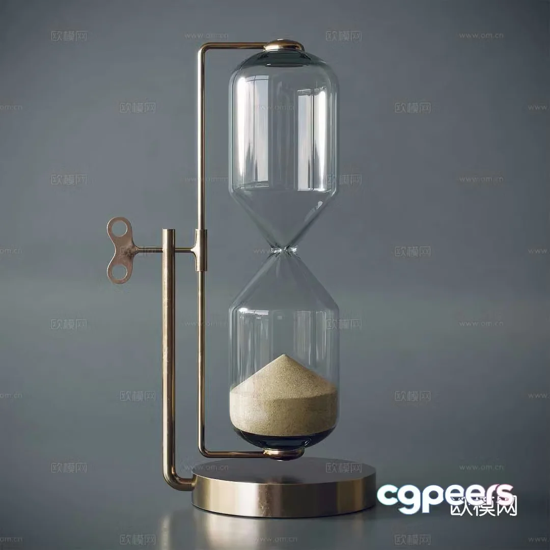 Modern glass hourglass copper hourglass jewelry ornaments 3d model