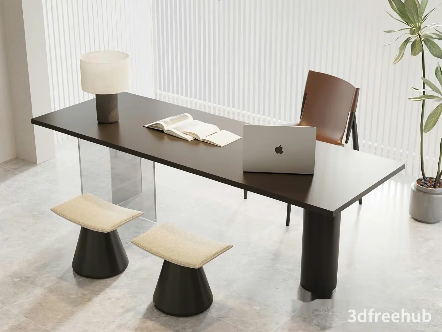 Modern Office Desk 3D Model – 23313 – VRAY Render