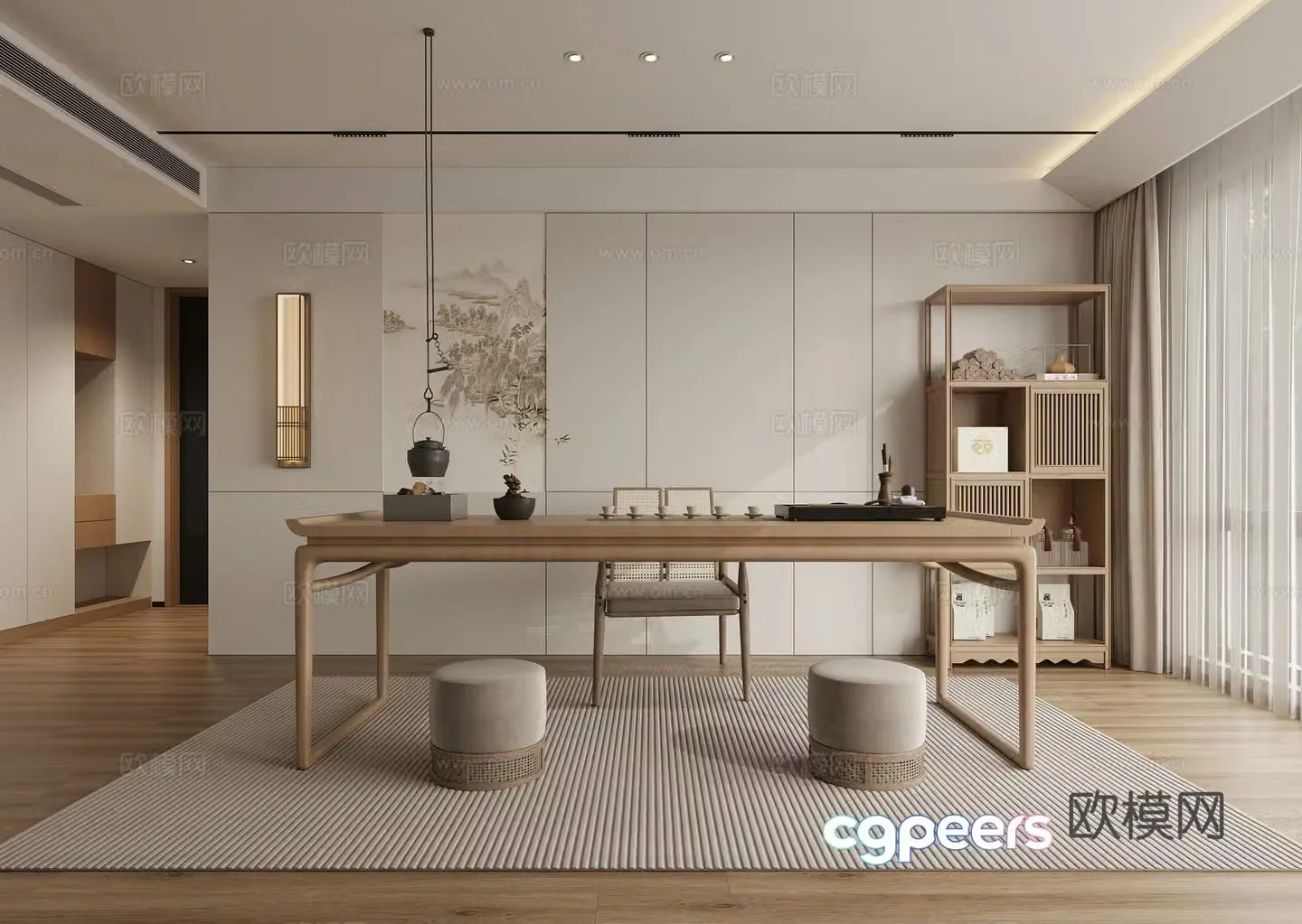 New Chinese tea room 3D model