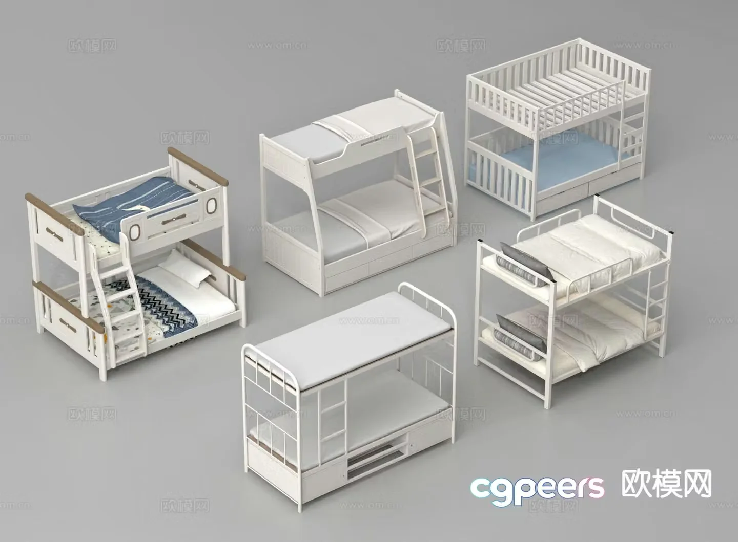 Dormitory bed bunk bed bunk bed 3d model