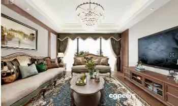 Cozy Living Room 3D Model – 8112 – VRAY Render