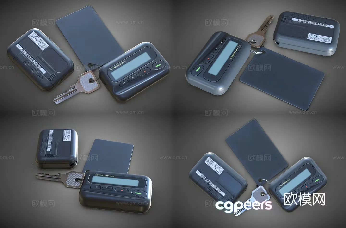 Retro Motorola pager Motorola BB machine Old style pager If card pager 3D model