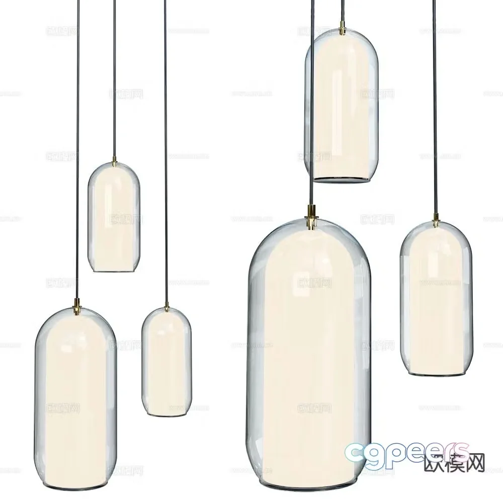 Cangini Tucci glass chandelier 3d model