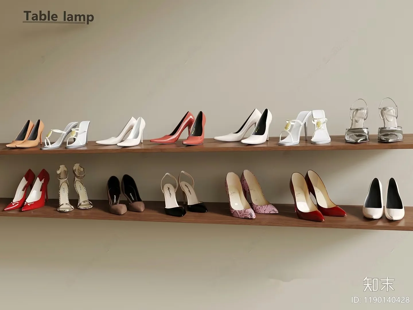 High-Heeled Shoes 3D Model – 13999 – VRAY Render