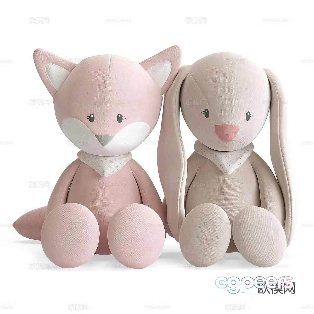 Plush toy rabbit 3d model