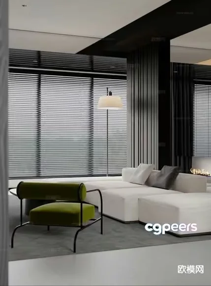 Modern Living Room 3D Model – 12324 – CORONA Render
