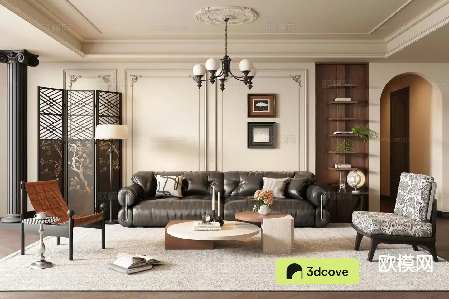 French retro living room