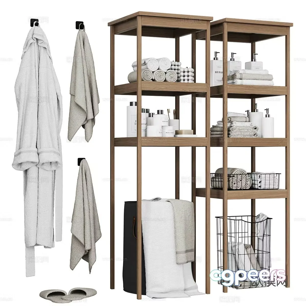 New Chinese bathroom shelf 3D model