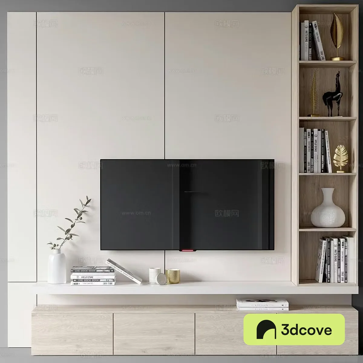 Modern Italian minimalist TV background wall