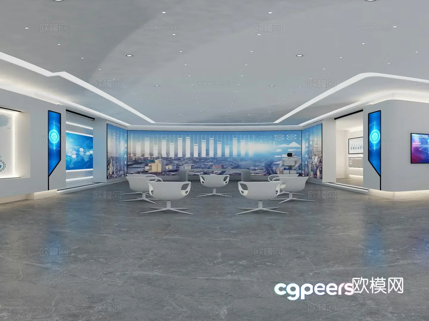 Modern Service Center 3D Model