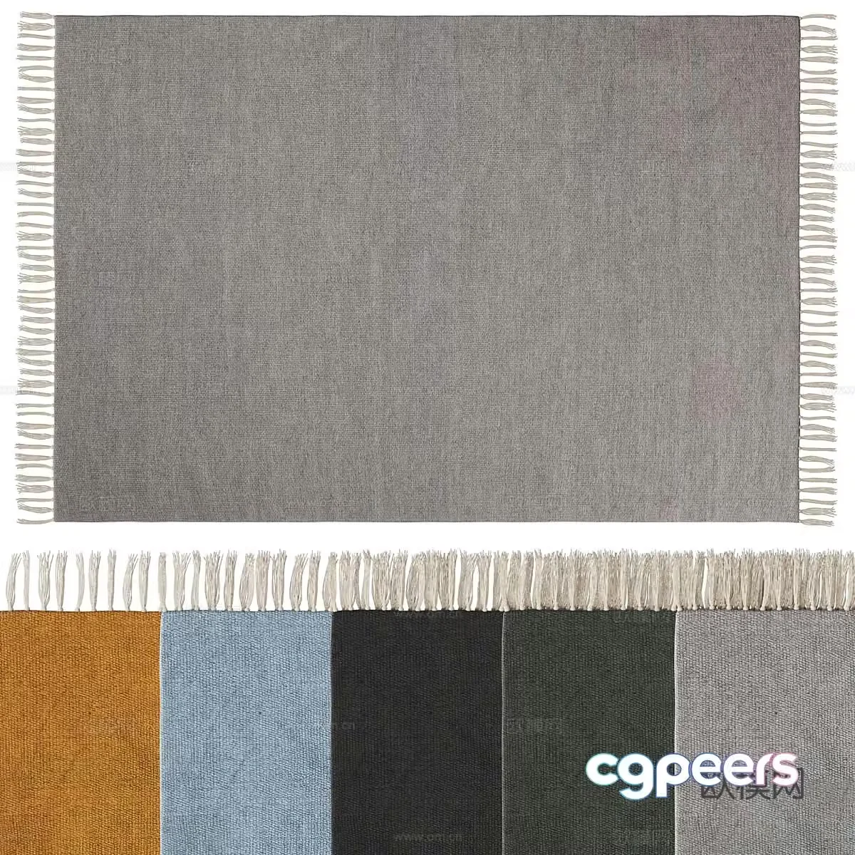 Simple carpet Tassel carpet 3d model