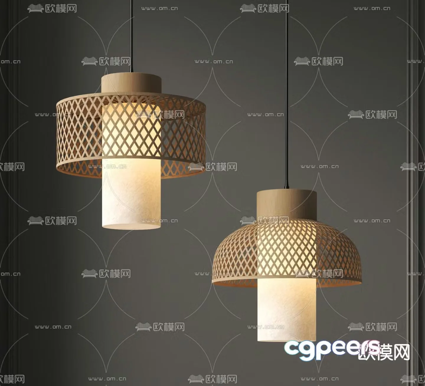 New Chinese style chandelier hollow chandelier 3d model