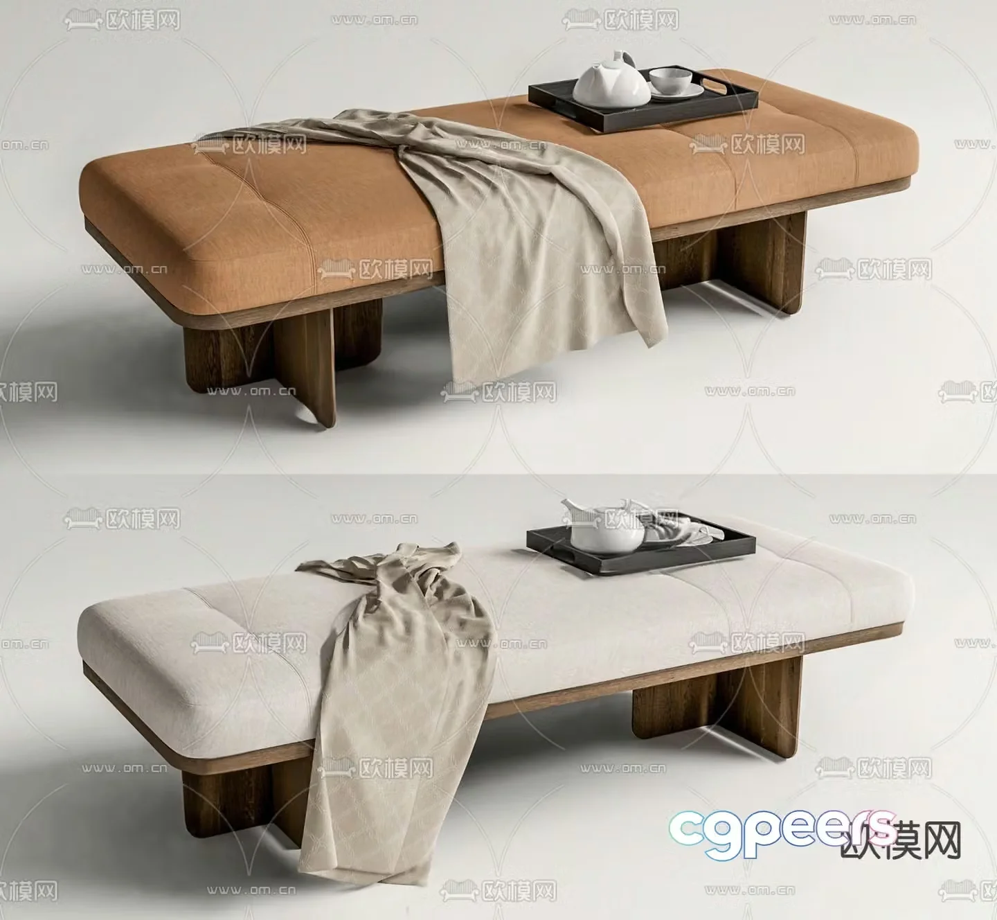 New Chinese style bedside stool footrest 3d model