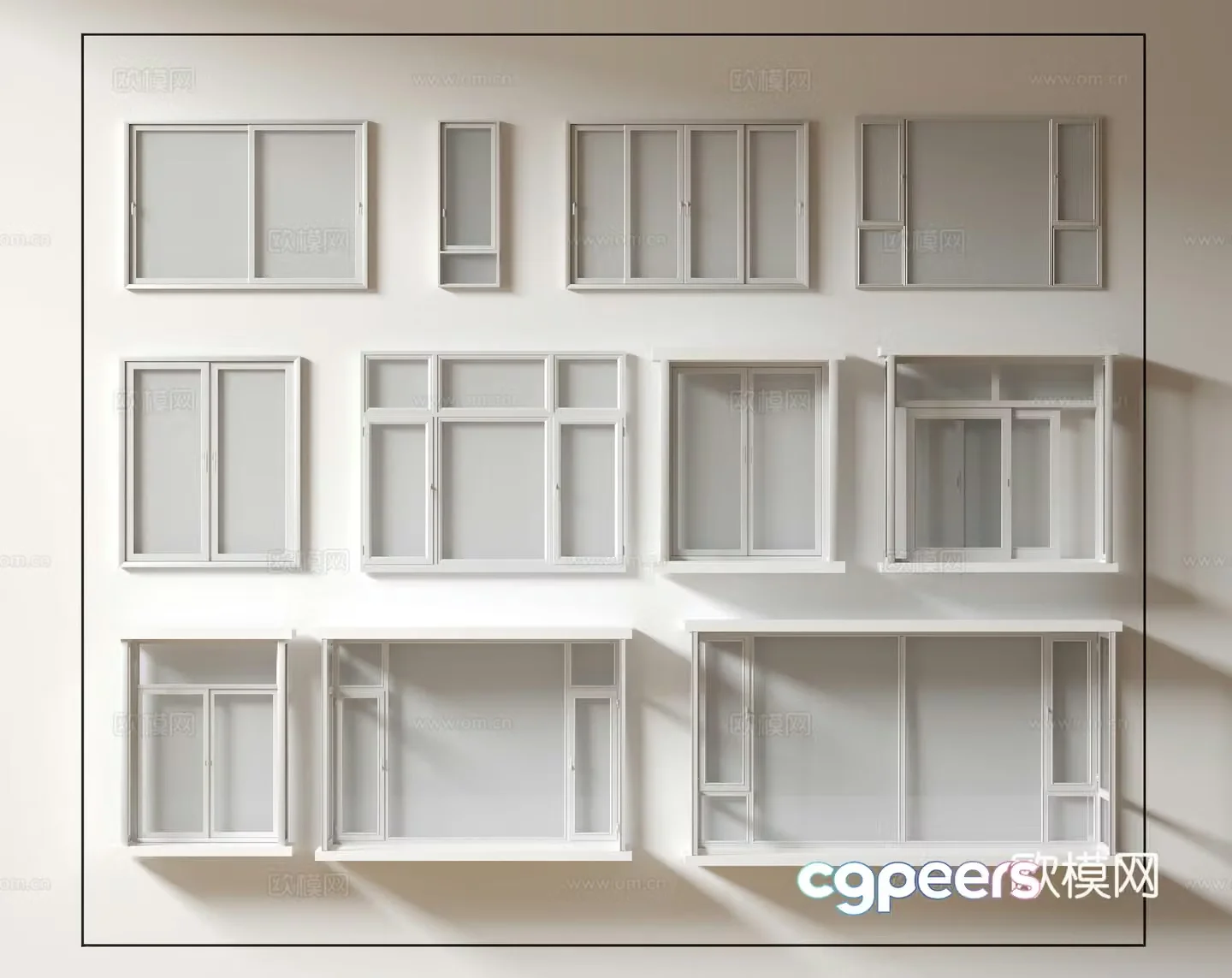 Modern windows glass windows floor-to-ceiling windows balcony windows bay windows sliding windows 3d model