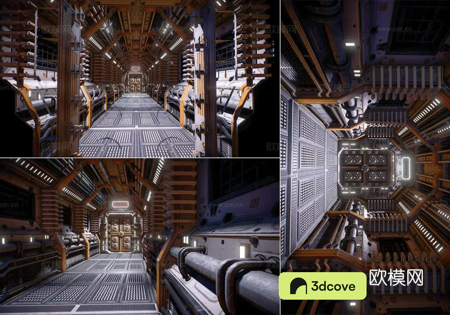 Science fiction corridor Game science fiction scene corridor Modern science fiction art gallery scene Game movie