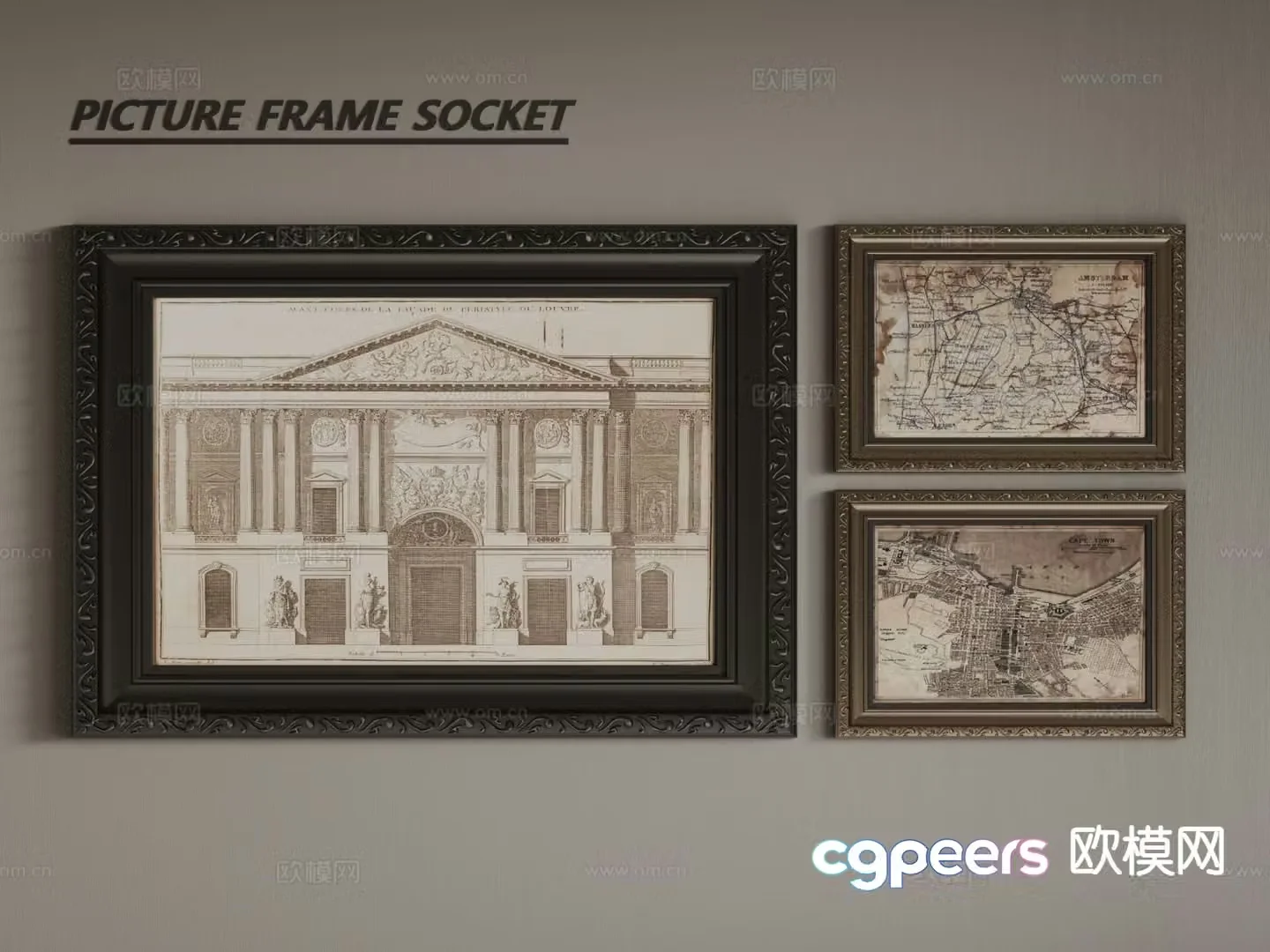 European decorative painting framed painting hanging painting 3D model