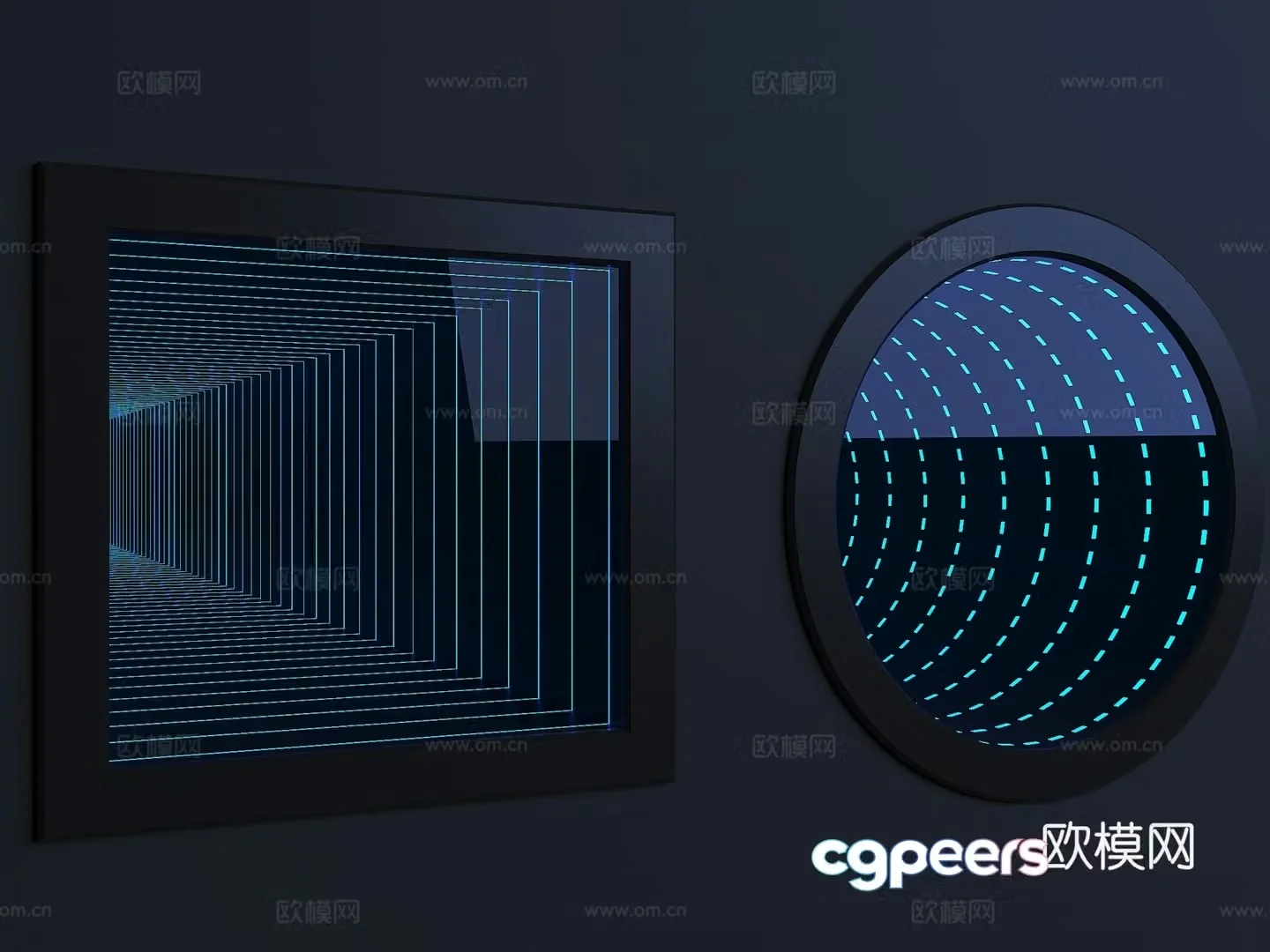 Modern Abyss Mirror Internet celebrity Abyss Mirror Modern Mirror Decorative Abyss Mirror Tunnel Mirror 3D Model