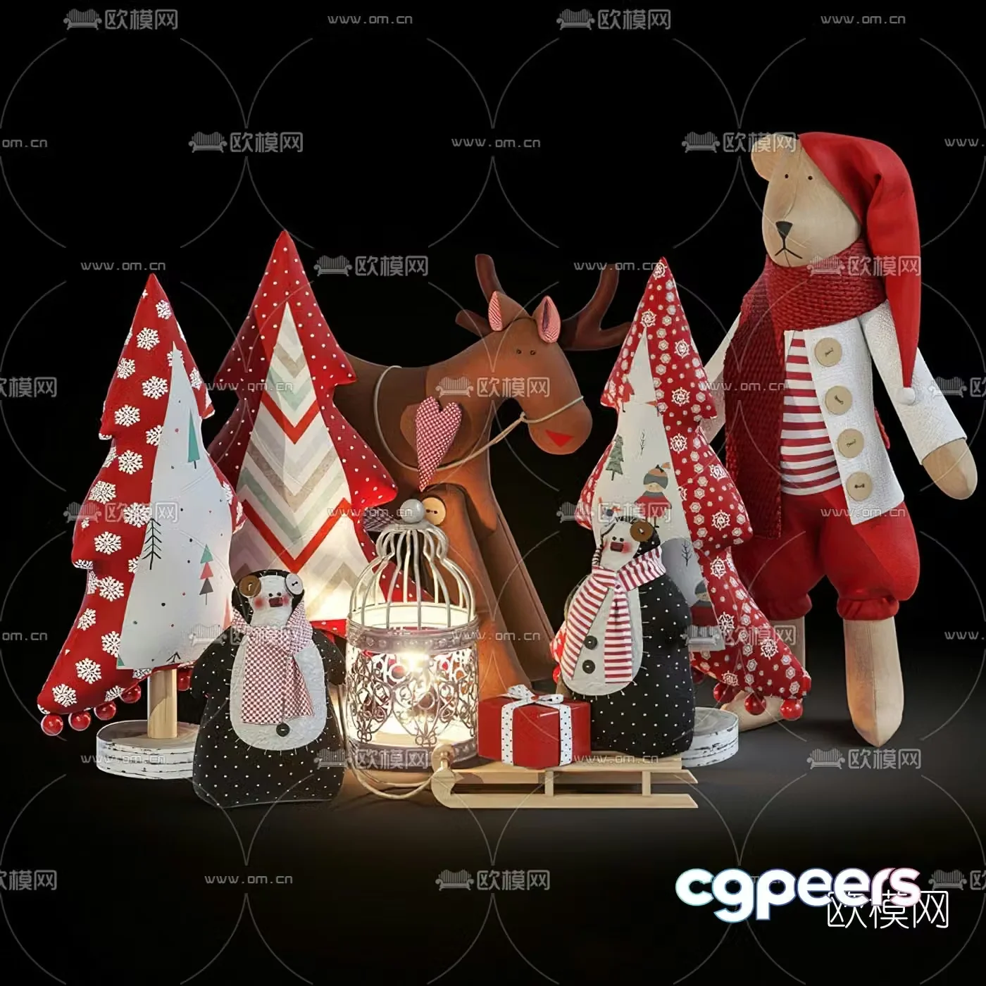 Modern Christmas toy ornament 3d model