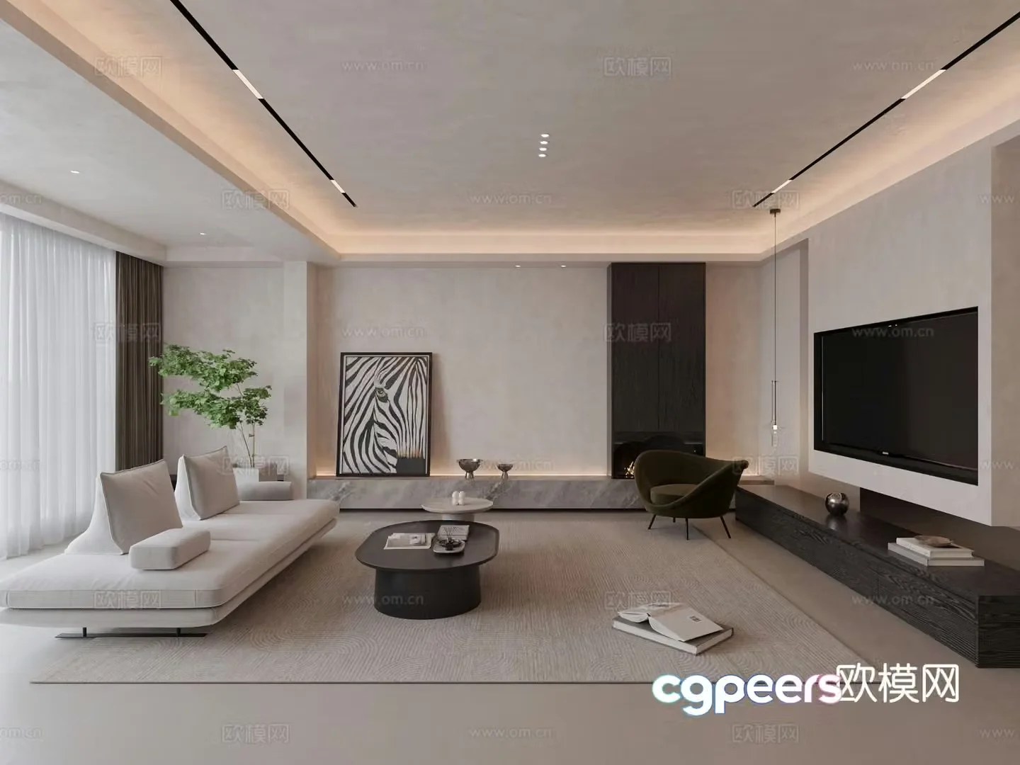 Modern living room 3d model