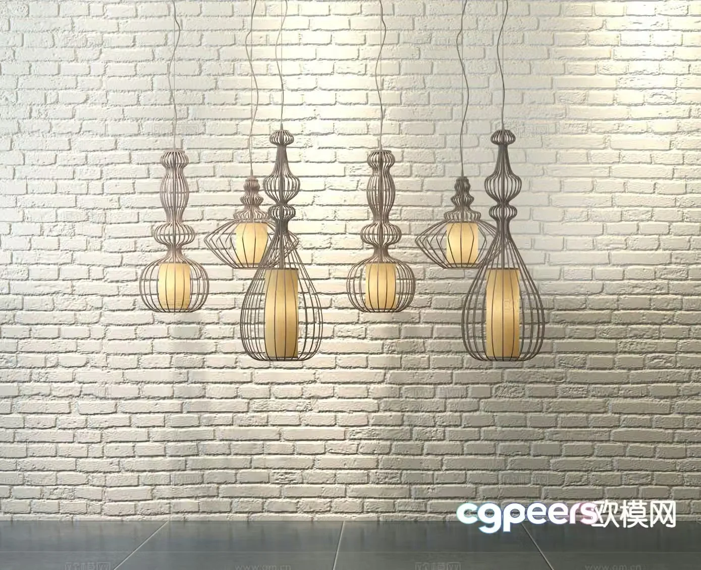 Simple European chandelier restaurant chandelier 3d model