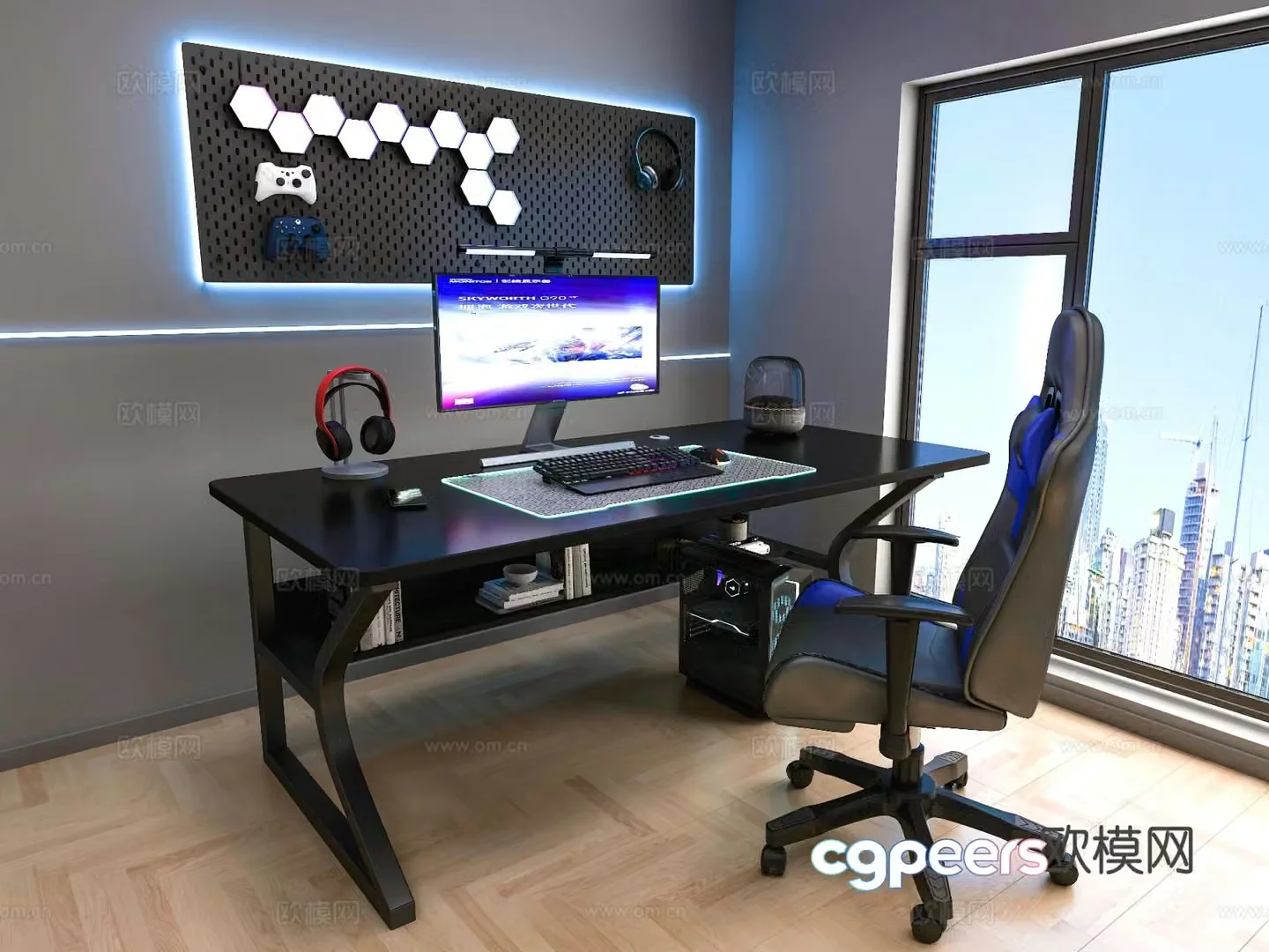 Modern eSports table computer table gaming table 3d model