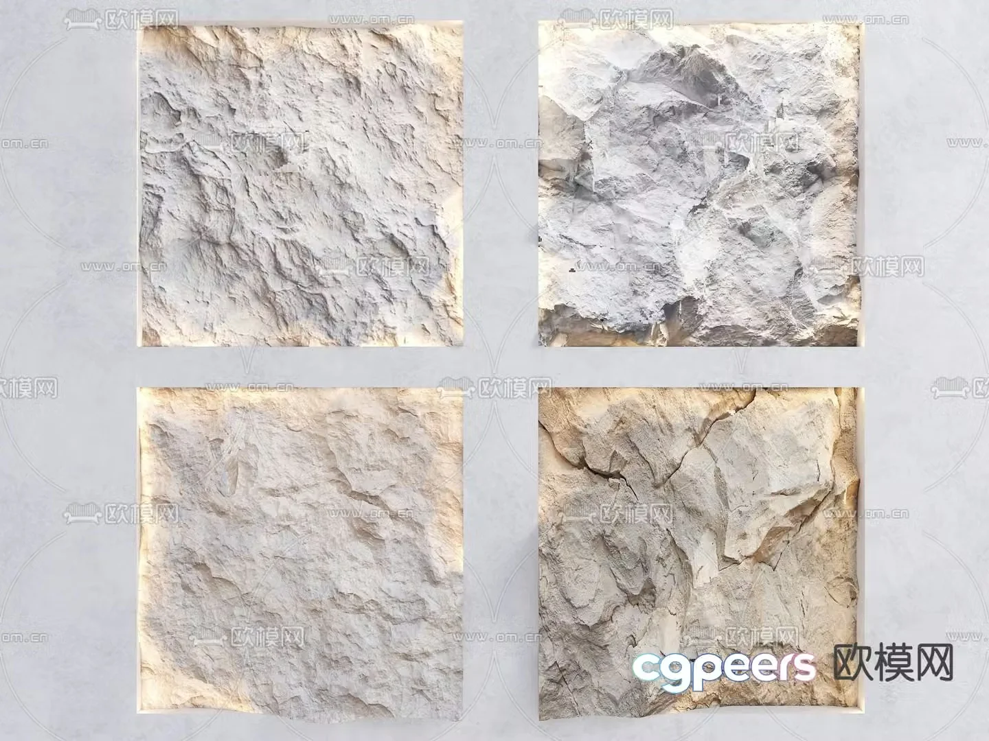 Stone wall wool stone wall 3D model of rock-calorie cement slab