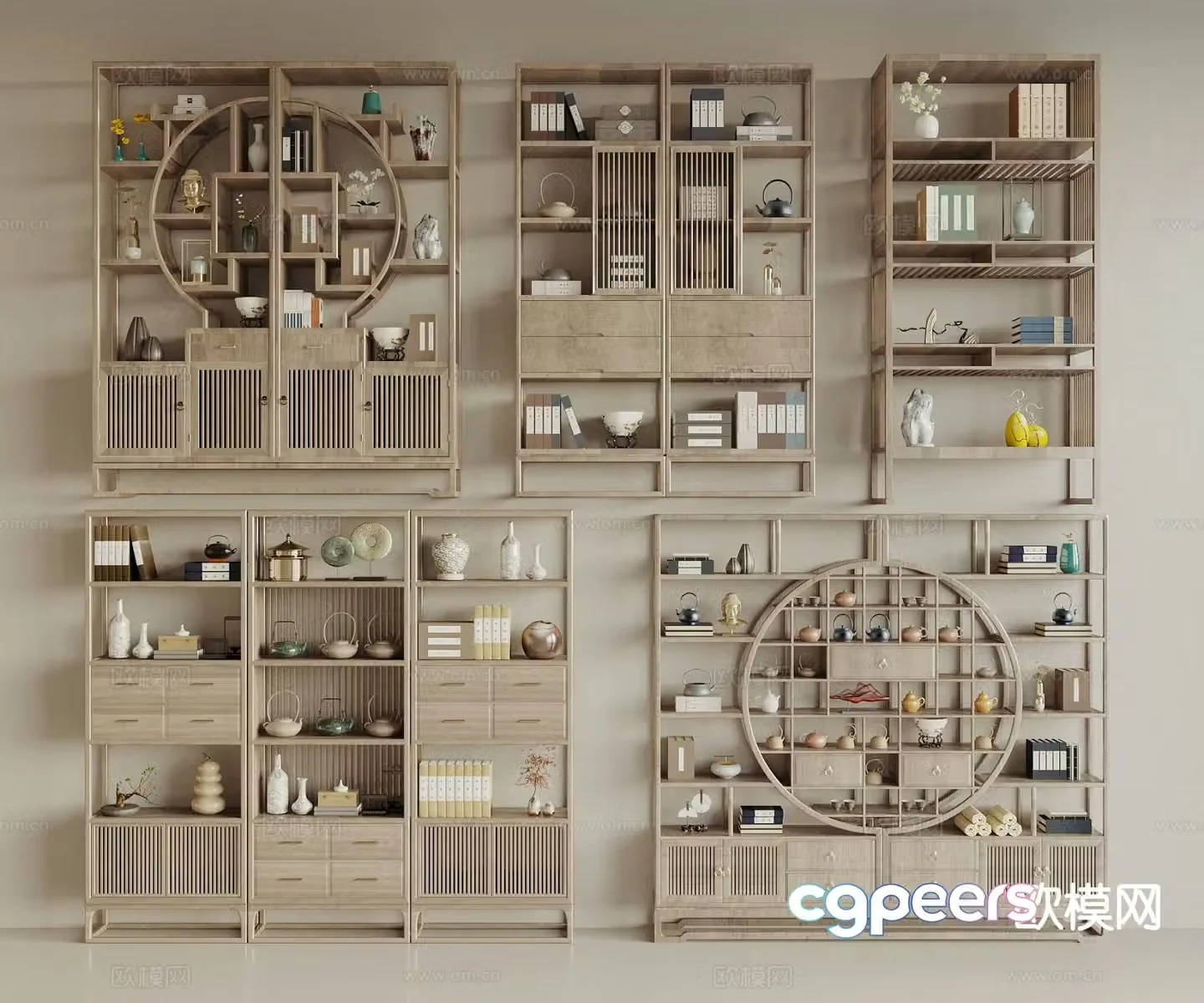 New Chinese style Bogu rack Duobao rack 3D model