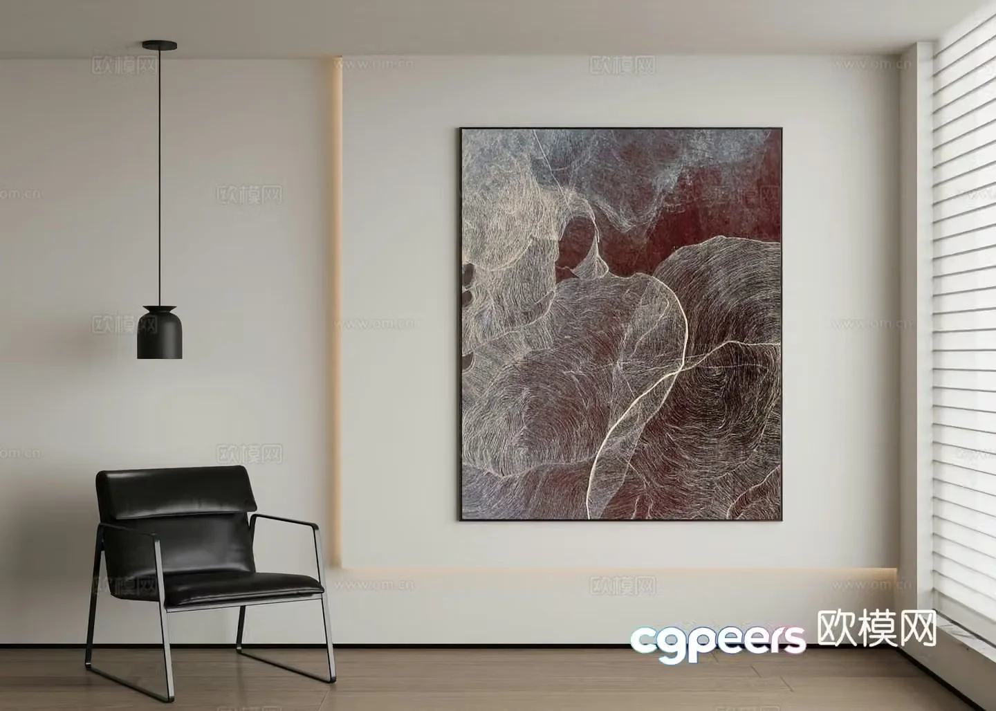 Modern abstract painting decorative painting 3d model