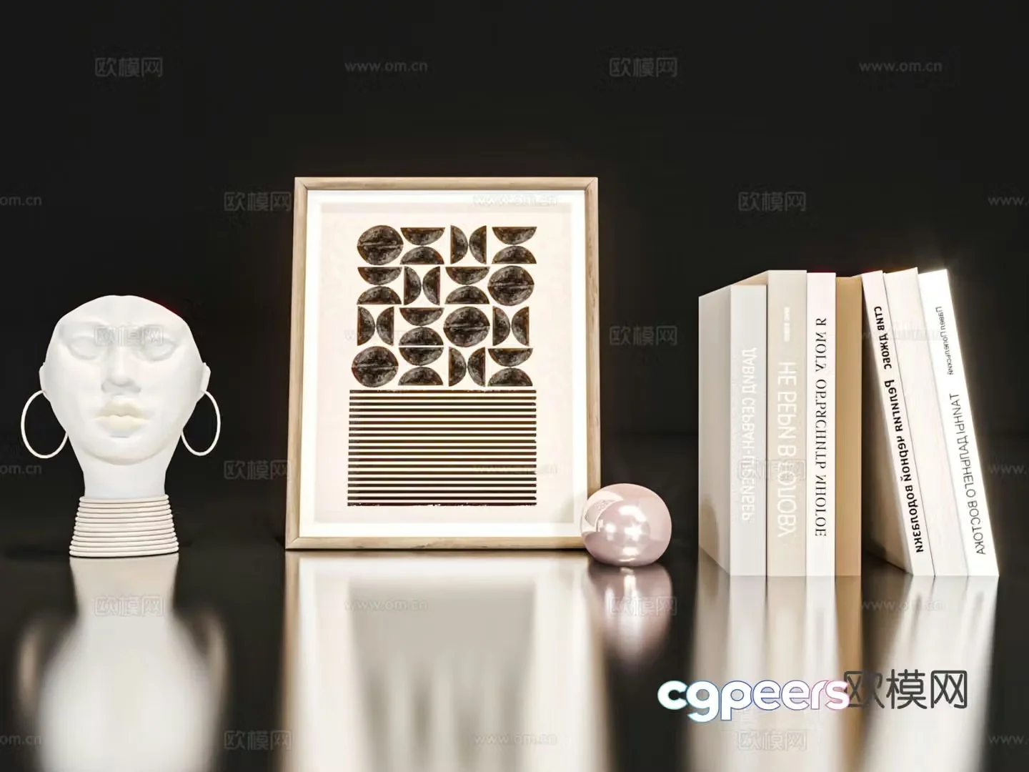 Modern sculpture photo frame book jewelry ornaments 3d model