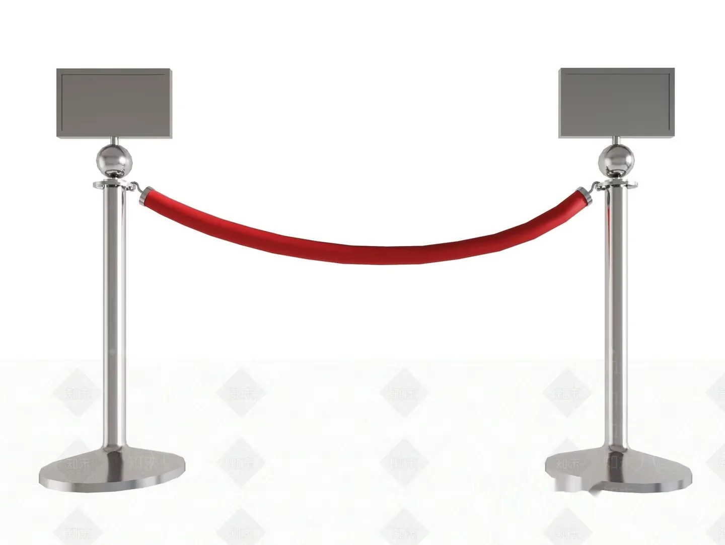 Red Velvet Rope Barrier 3D Model – 4338 – VRAY Render
