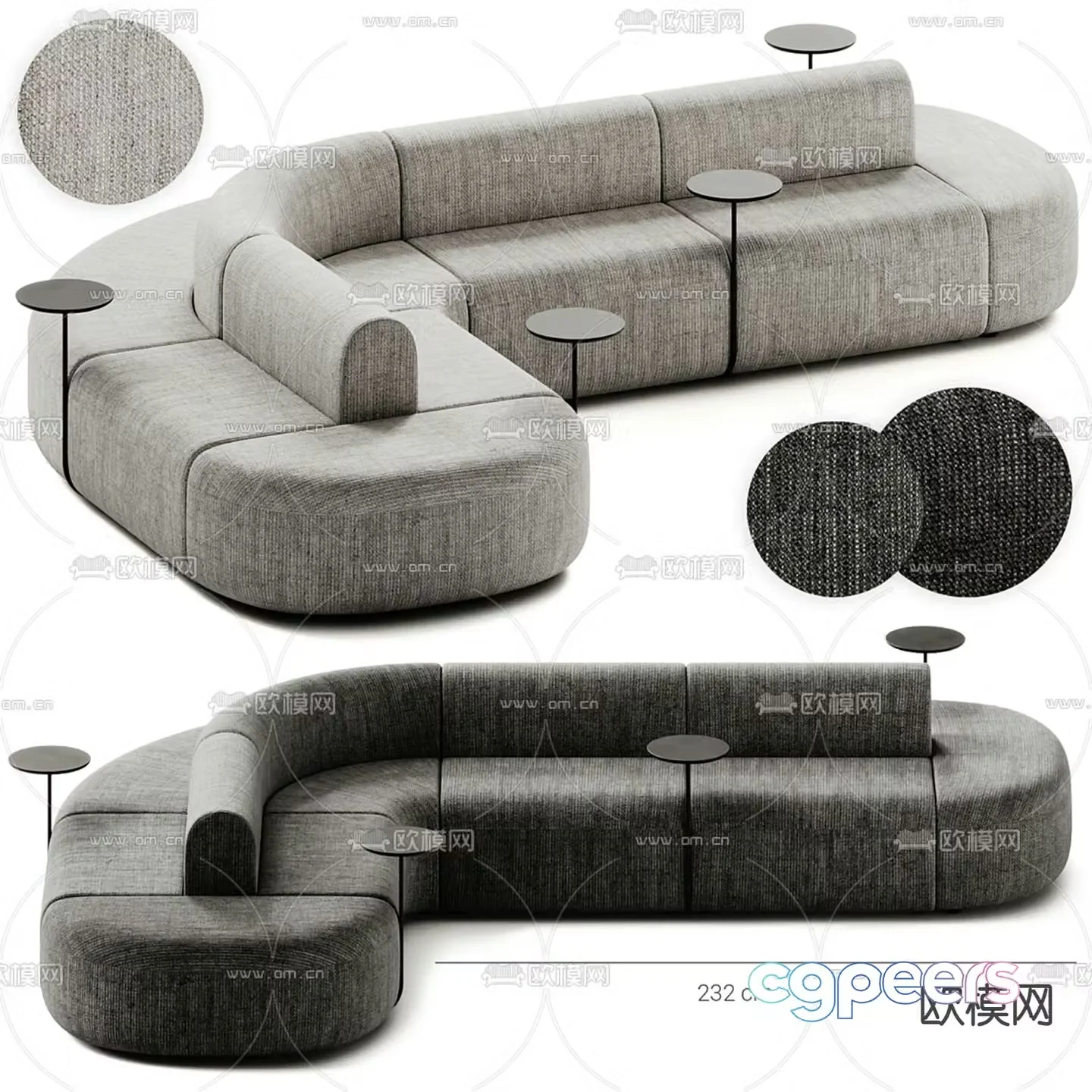 Public sofa lobby sofa 3d model