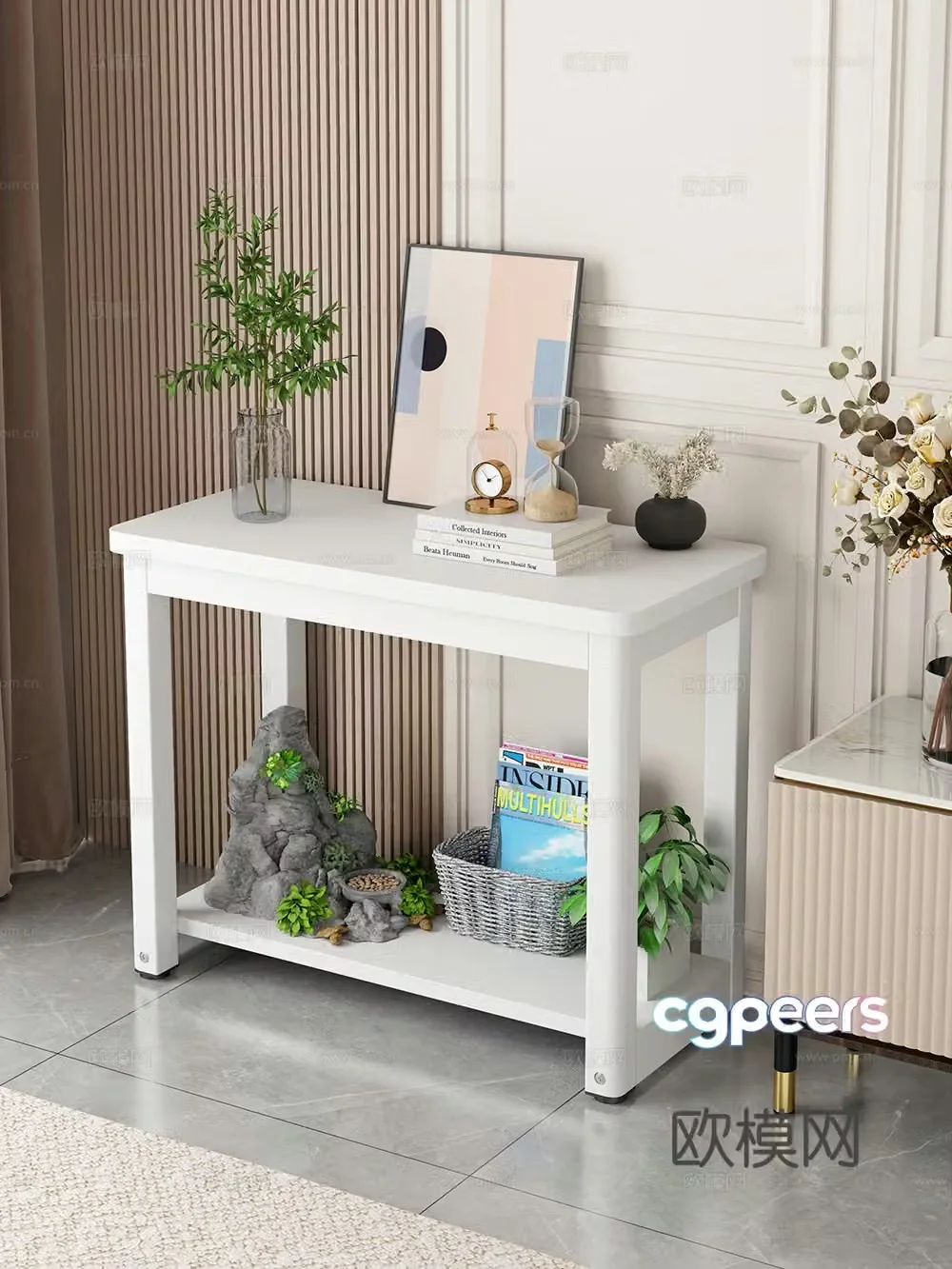 Simple shelf Bookshelf Shelf Decorative shelf 3D model