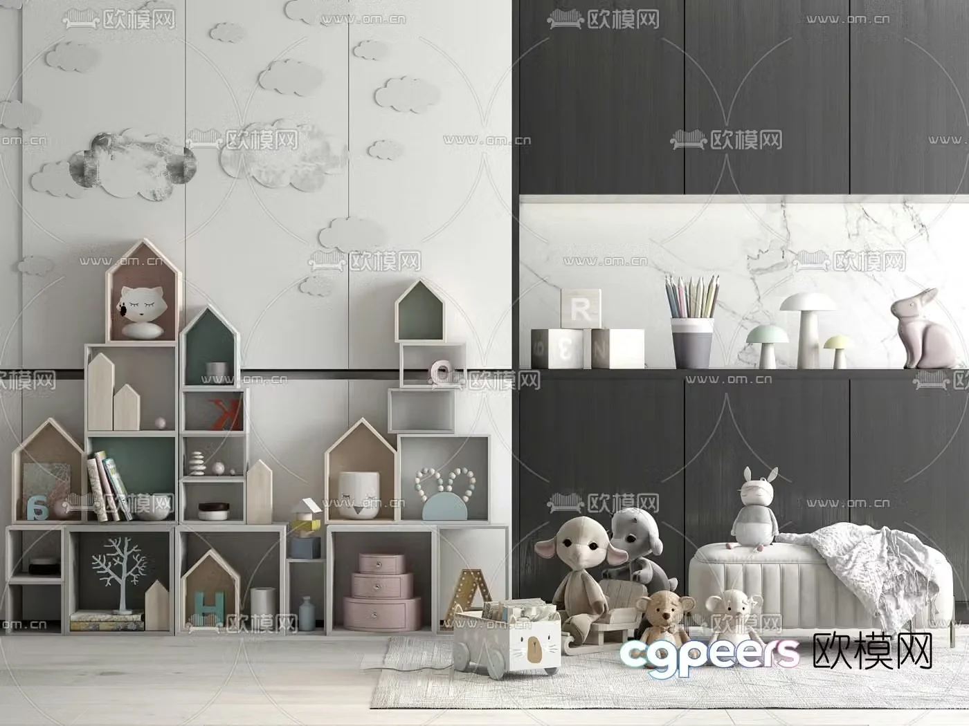Modern children’s cabinet toy ornaments 3D model