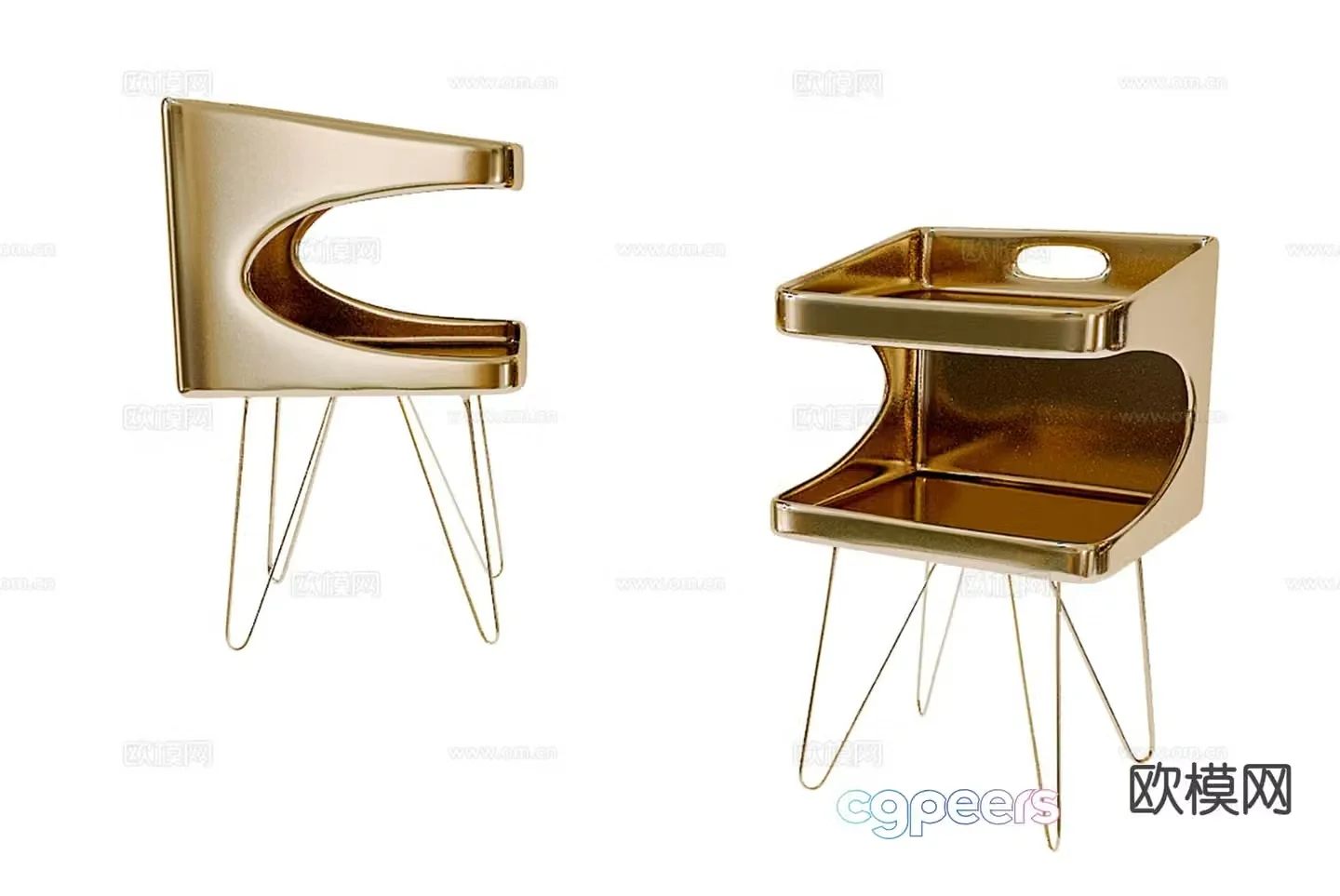 Light luxury corner table side table table table 3D model
