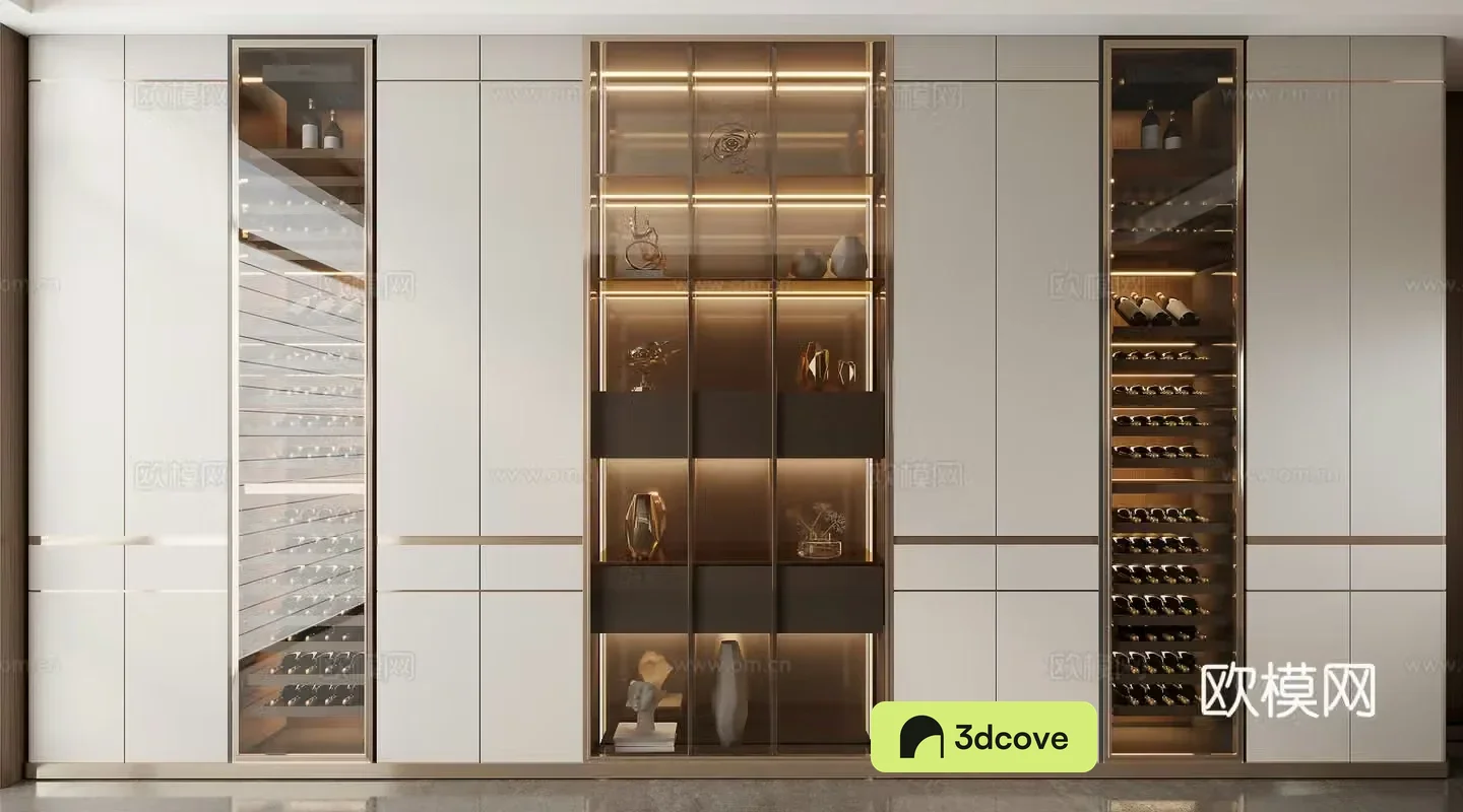 Light luxury glass wine cabinet