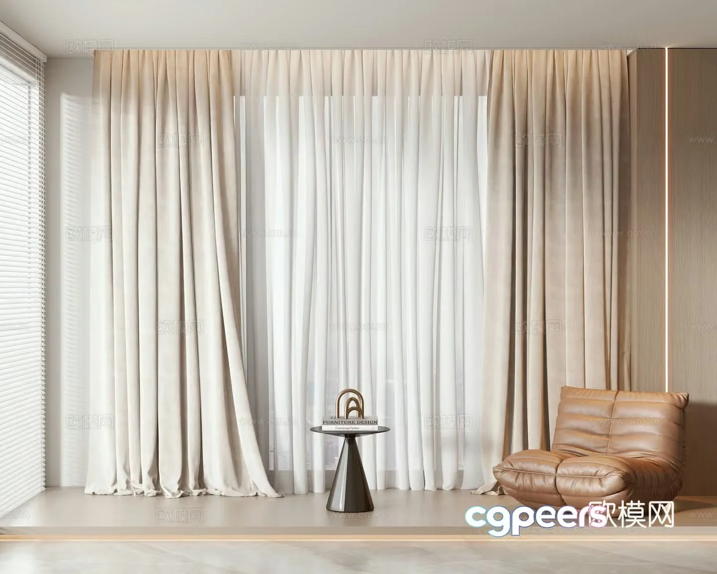 Modern curtain 3d model
