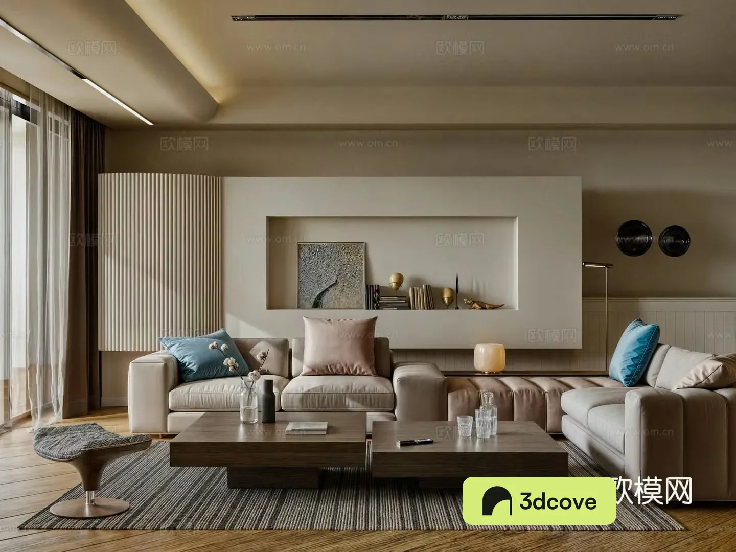 Modern living room ownerless lights creamy living room