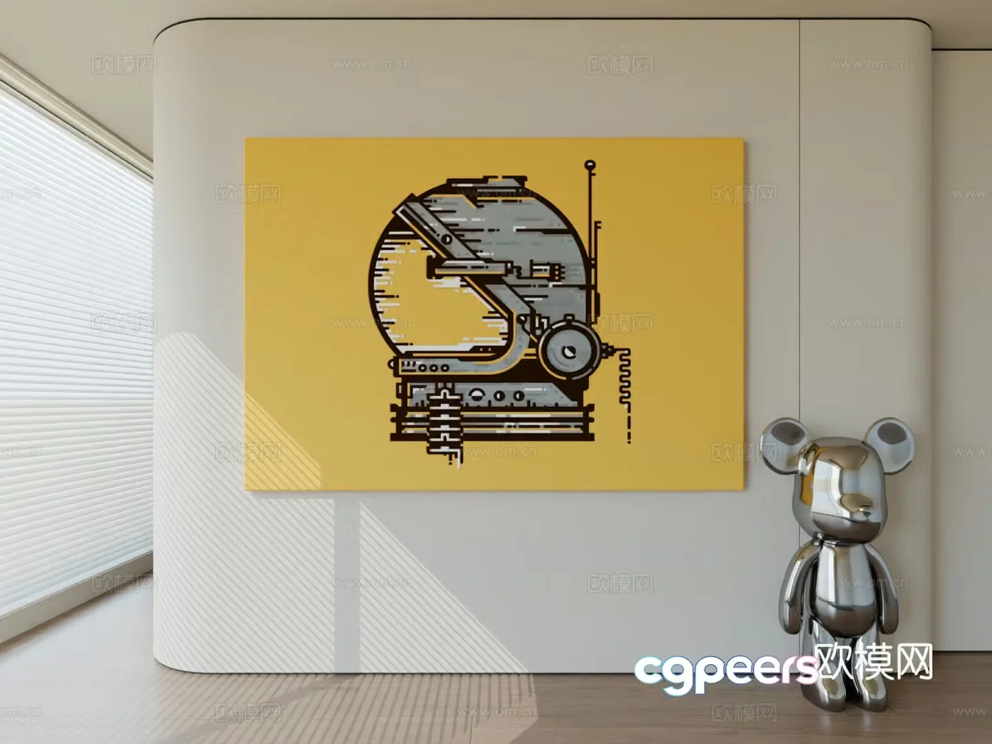 Modern minimalist hanging painting abstract art hanging painting 3d model