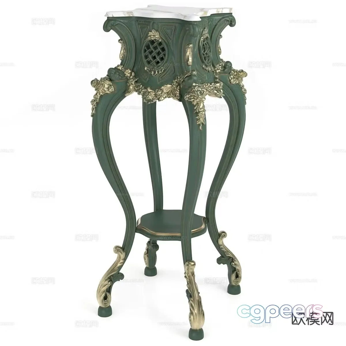 French decorative cabinet 3d model