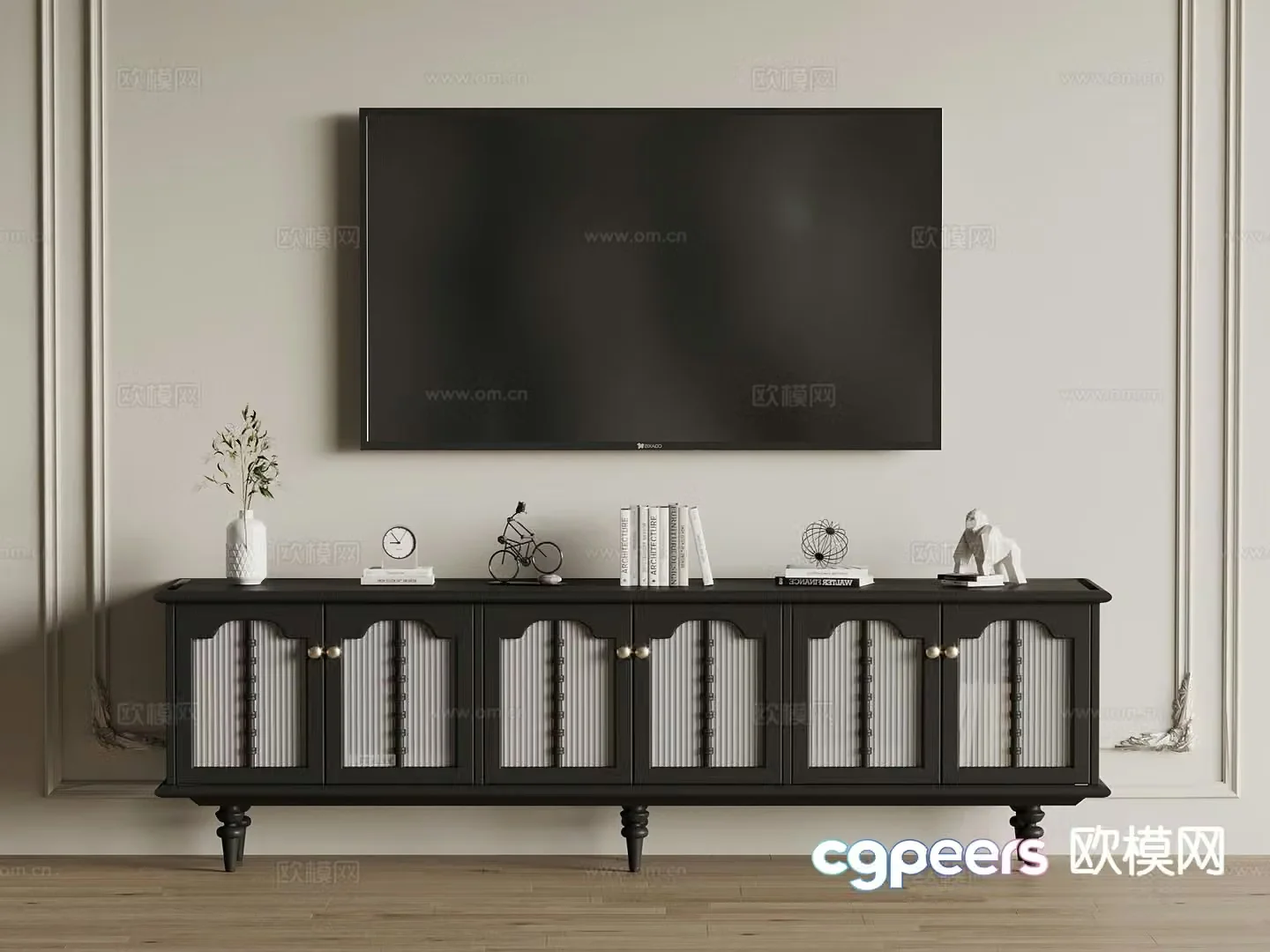 French TV cabinet 3d model
