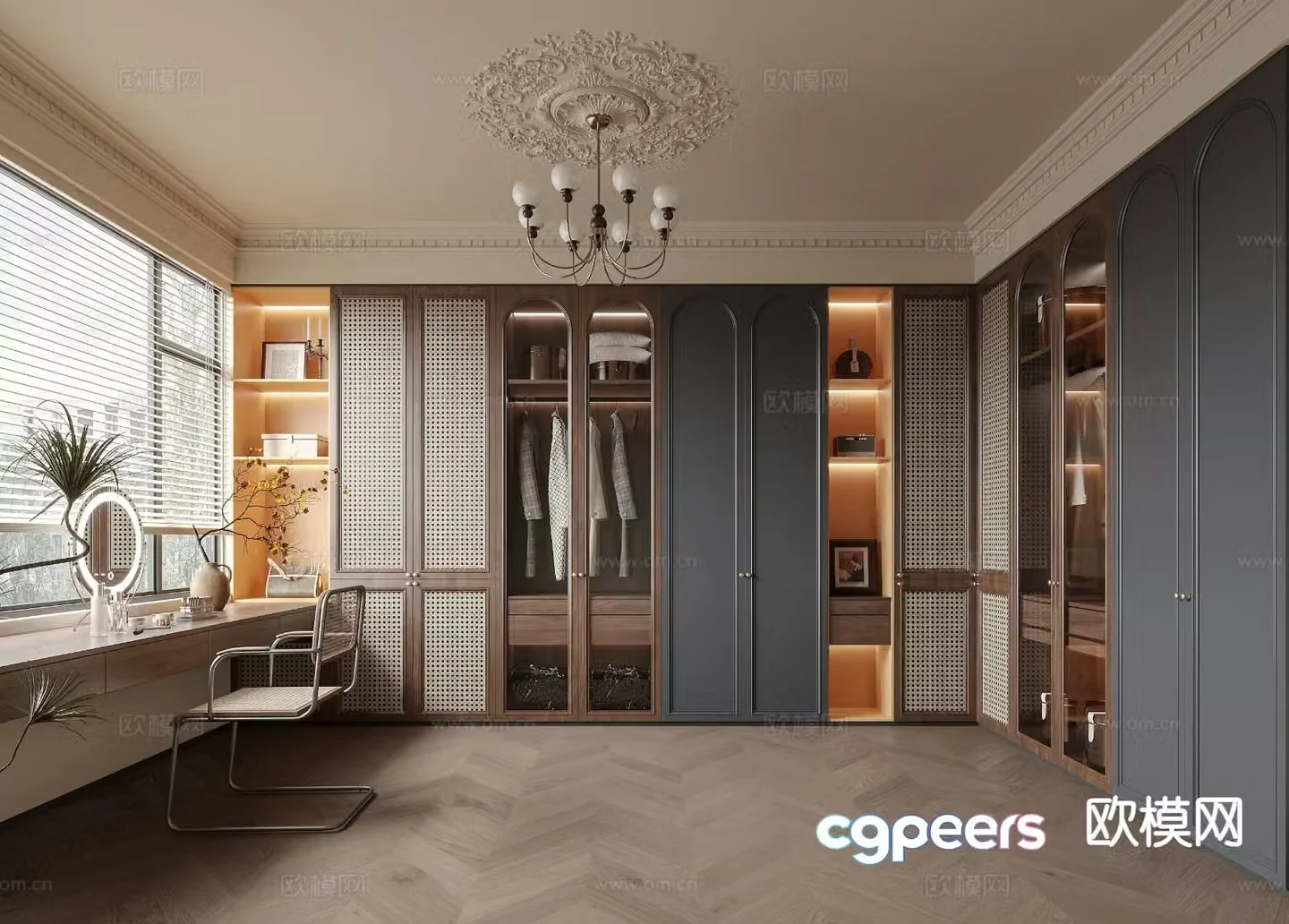 French retro cloakroom 3D model