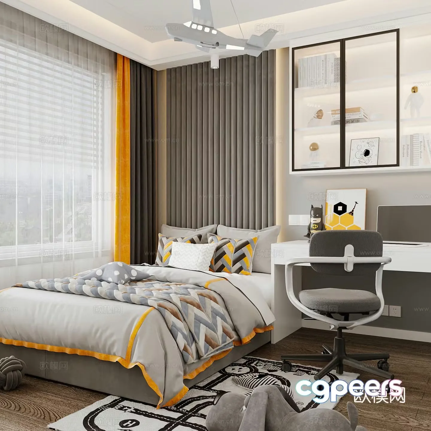 Modern children’s room boy’s room 3d model