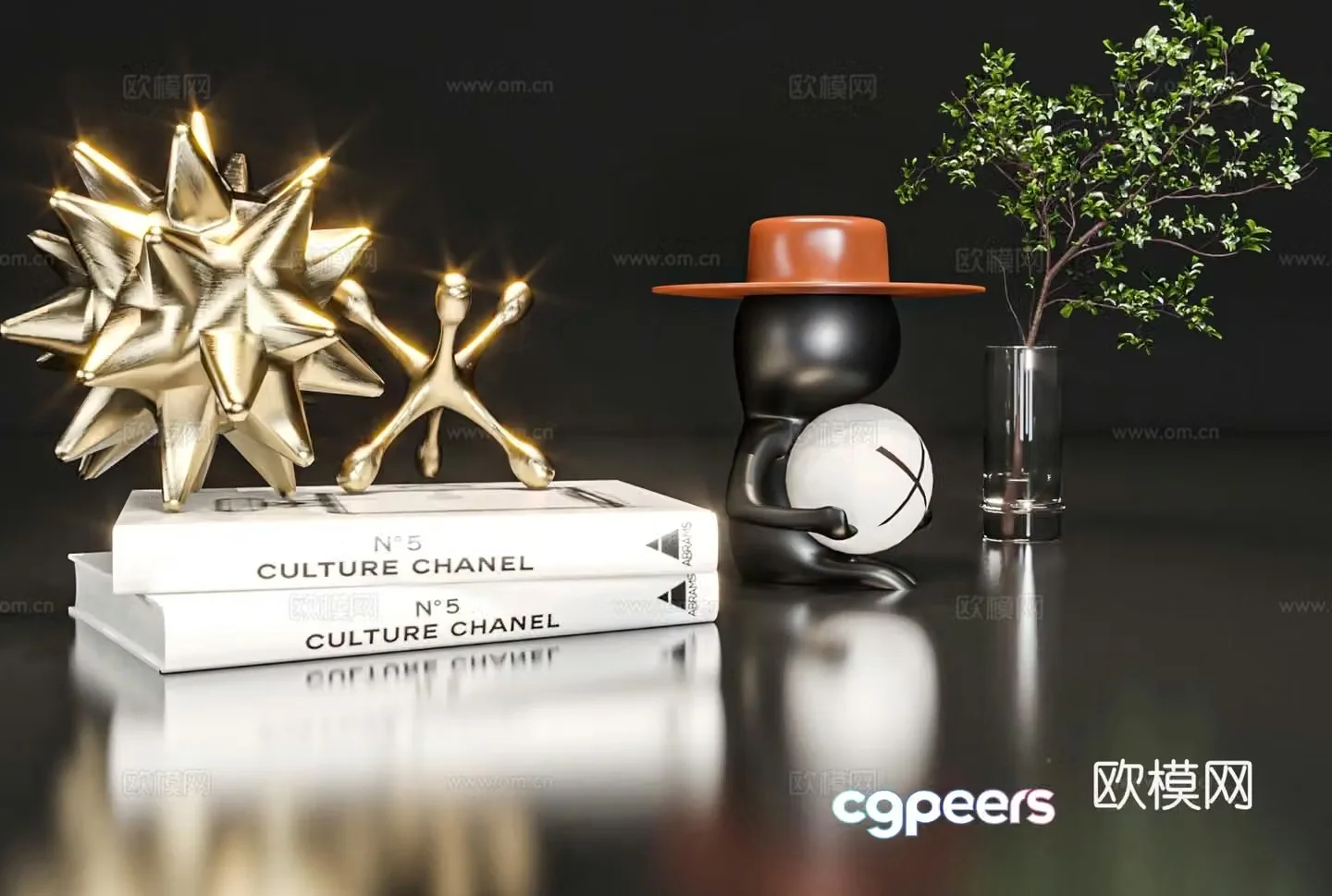 Decoration ornaments books crafts 3d model